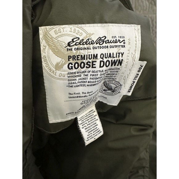Eddie Bauer 700 Goose Down Puffer Vest Women's Small Green Quilted Snap Zip - Picture 16 of 16